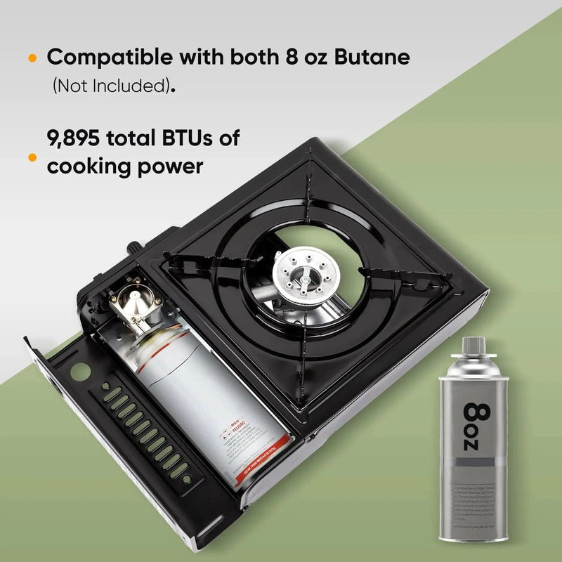 Camping Gas Stove, Butane, Portable Stove for Outdoor Cooking, 9,800 BTU, 3KW Power - Lacatang Shop