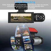 Car Dash Cam with Front and Rear Camera, 1 Count Car Dashboard Wide Angle Dash Cam with IR Night Vision, Loop Recording Car Camera with 32GB TF Card - Lacatang Shop
