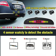 Car Reverse Radar Kit Vehicle Parking Sensor System with 4 Sensors Backup Assist System with LED Distance Display Sound Warning - Lacatang Shop