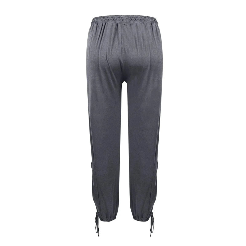 Casual Trousers For Womens Soild Harlan Pants Baggy Women'S Slacks Thin Summer Streetwear With· Hem Drawstring Ropa De Mujer - Lacatang Shop