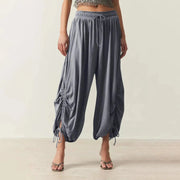 Casual Trousers For Womens Soild Harlan Pants Baggy Women'S Slacks Thin Summer Streetwear With· Hem Drawstring Ropa De Mujer - Lacatang Shop