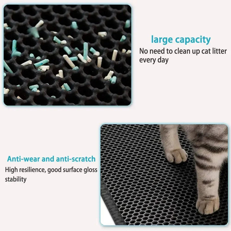 Cat Litter Mat With Gift Double Layer Waterproof Pet Litter Box Mat Non - slip Sand Cat Pad Washable Bed Mat Clean Pad Products - Lacatang Shop