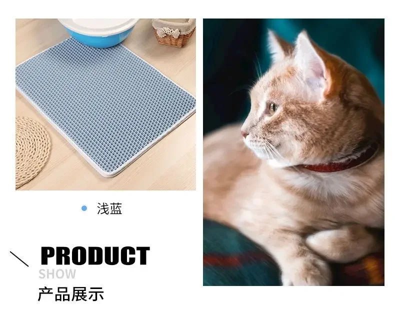 Cat Litter Mat With Gift Double Layer Waterproof Pet Litter Box Mat Non - slip Sand Cat Pad Washable Bed Mat Clean Pad Products - Lacatang Shop