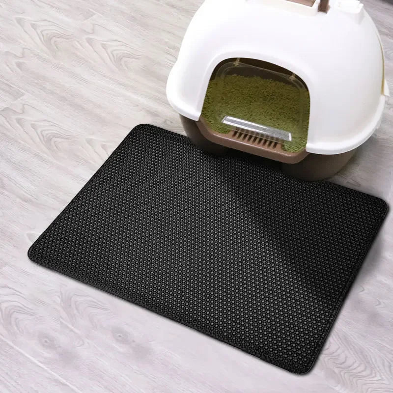 Cat Litter Mat With Gift Double Layer Waterproof Pet Litter Box Mat Non - slip Sand Cat Pad Washable Bed Mat Clean Pad Products - Lacatang Shop