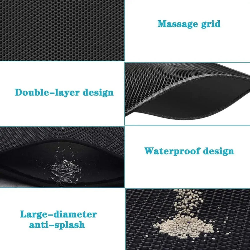Cat Litter Mat With Gift Double Layer Waterproof Pet Litter Box Mat Non - slip Sand Cat Pad Washable Bed Mat Clean Pad Products - Lacatang Shop