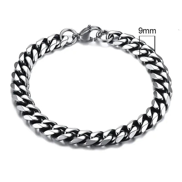 Vnox 3-11mm Chunky Miami Curb Chain Bracelet for Men, Stainless Steel Cuban Link Chain Wristband Classic Punk Heavy Male Jewelry - Lacatang Shop