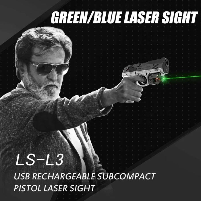 New USB Rechargeable Green Blue Laser Sight Scope Pistol Aiming Pointer For Taurus G3C TH9 Glock PT111