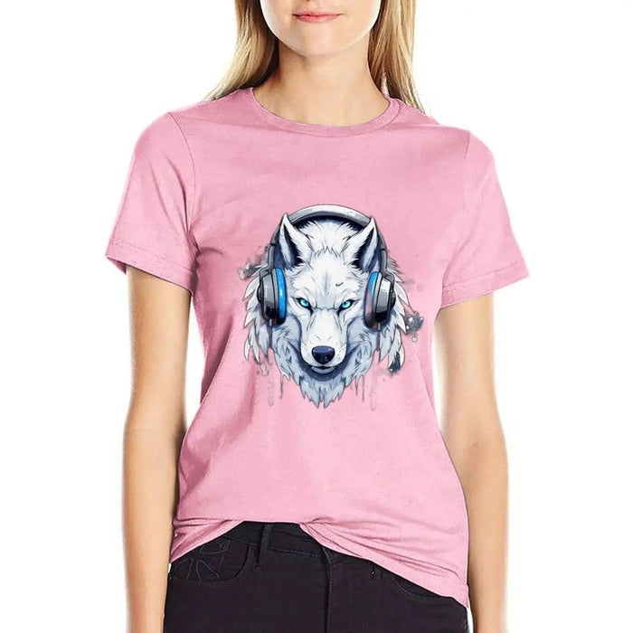 Wolf Gamer T-Shirt summer clothes funny animal print shirt for girls oversized t shirts for Women - Lacatang Shop