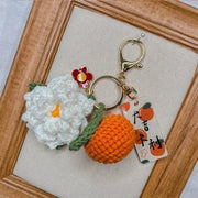 Citrus Gardenia Keychain Crochet Material Package Small Pendant Good Life DIY Wool Hand - Woven Gift - Lacatang Shop