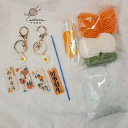 Citrus Gardenia Keychain Crochet Material Package Small Pendant Good Life DIY Wool Hand - Woven Gift - Lacatang Shop