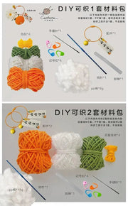 Citrus Gardenia Keychain Crochet Material Package Small Pendant Good Life DIY Wool Hand - Woven Gift - Lacatang Shop