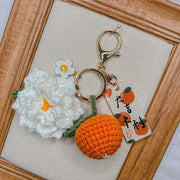 Citrus Gardenia Keychain Crochet Material Package Small Pendant Good Life DIY Wool Hand - Woven Gift - Lacatang Shop
