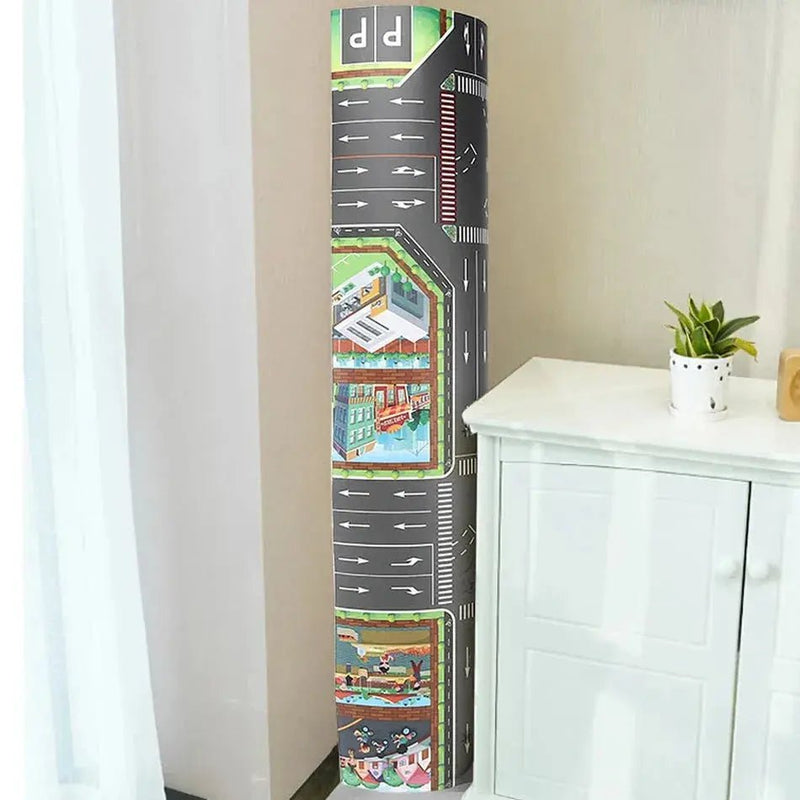 Colorful Cartoon City Traffic Play Mat with Toy Cars for Kids - Educational Baby Rug for Christmas and Birthday Gifts - Lacatang Shop