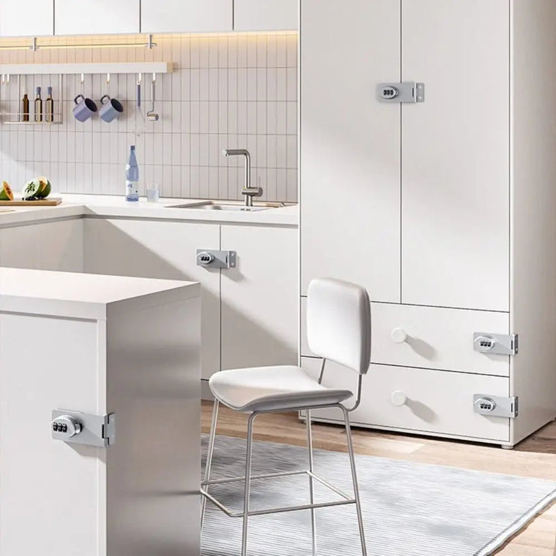 Creative 3 - digit Cabinet Door Lock Protect Antirust Code Lock ABS and Stainless Steel Firm Baby Safety Locks Kids - Lacatang Shop