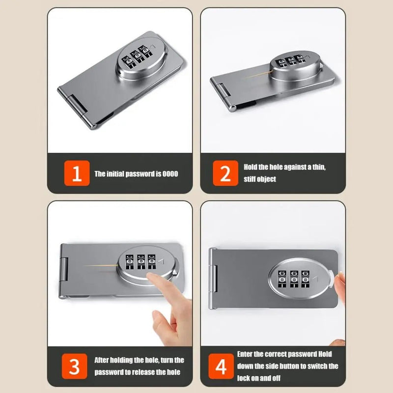 Creative 3 - digit Cabinet Door Lock Protect Antirust Code Lock ABS and Stainless Steel Firm Baby Safety Locks Kids - Lacatang Shop