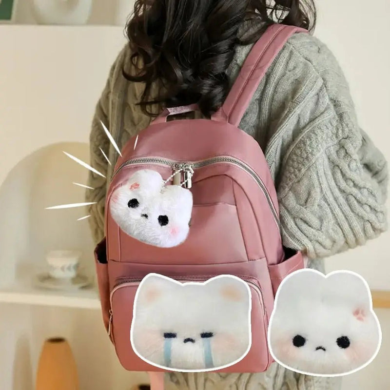 Creative Plush Rabbit Pendant Make A Sound Stuffed Doll Rabbit Keychain Hanging Ornament Couple Key Ring Bag Decoration - Lacatang Shop