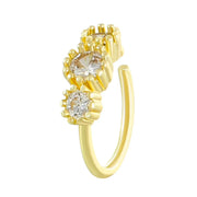 Creative Punk Nose Rings for Women Men Gold Color New Zircon - encrusted Cross Crown Love Hip - hop Fake Nose Studs Fashion Jewelry - Lacatang Shop