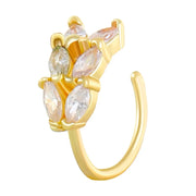 Creative Punk Nose Rings for Women Men Gold Color New Zircon - encrusted Cross Crown Love Hip - hop Fake Nose Studs Fashion Jewelry - Lacatang Shop