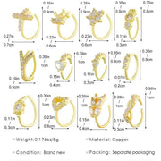Creative Punk Nose Rings for Women Men Gold Color New Zircon - encrusted Cross Crown Love Hip - hop Fake Nose Studs Fashion Jewelry - Lacatang Shop