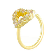 Creative Punk Nose Rings for Women Men Gold Color New Zircon - encrusted Cross Crown Love Hip - hop Fake Nose Studs Fashion Jewelry - Lacatang Shop