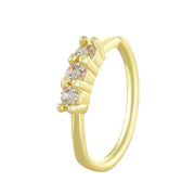 Creative Punk Nose Rings for Women Men Gold Color New Zircon - encrusted Cross Crown Love Hip - hop Fake Nose Studs Fashion Jewelry - Lacatang Shop