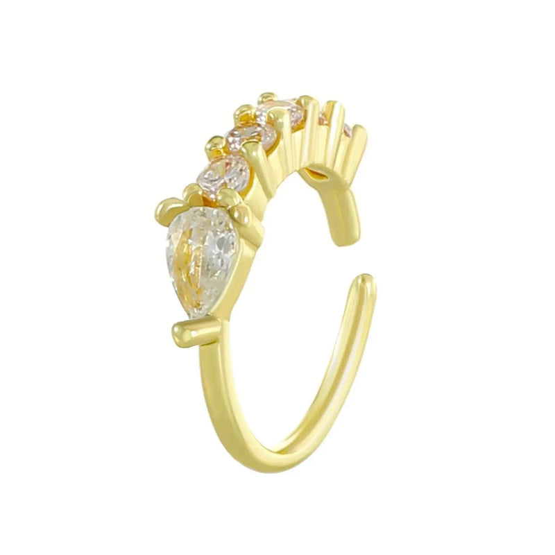 Creative Punk Nose Rings for Women Men Gold Color New Zircon - encrusted Cross Crown Love Hip - hop Fake Nose Studs Fashion Jewelry - Lacatang Shop