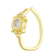 Creative Punk Nose Rings for Women Men Gold Color New Zircon - encrusted Cross Crown Love Hip - hop Fake Nose Studs Fashion Jewelry - Lacatang Shop