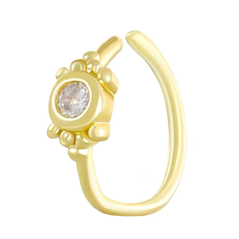 Creative Punk Nose Rings for Women Men Gold Color New Zircon - encrusted Cross Crown Love Hip - hop Fake Nose Studs Fashion Jewelry - Lacatang Shop