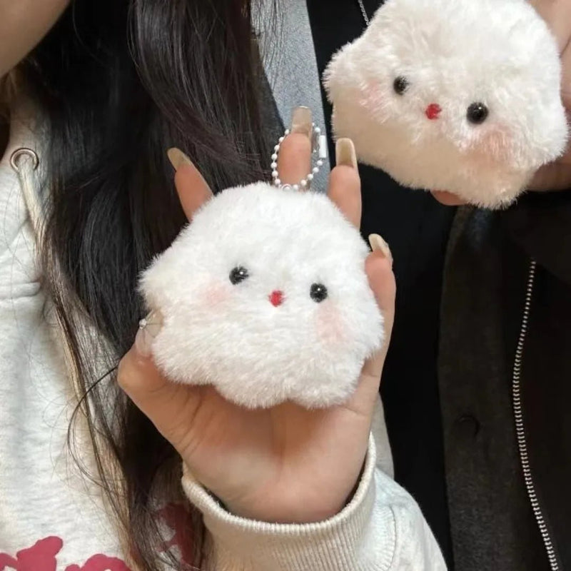 Cute Crying Rabbit Couple Keychain Mini Funny Doll Plush Keyring Bag Pendant Charms Backpack Decor Classroom Prizes Guest Gifts - Lacatang Shop