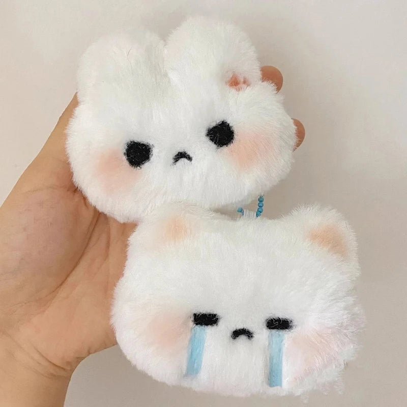 Cute Crying Rabbit Couple Keychain Mini Funny Doll Plush Keyring Bag Pendant Charms Backpack Decor Classroom Prizes Guest Gifts - Lacatang Shop
