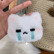 Cute Crying Rabbit Couple Keychain Mini Funny Doll Plush Keyring Bag Pendant Charms Backpack Decor Classroom Prizes Guest Gifts - Lacatang Shop