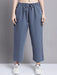 Women Grey multi pocket denim finish Culottes cargo cotton Pant 28 - Lacatang Shop