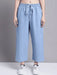 Women Blue multi pocket denim finish Culottes Cargo cotton Pant 30 - Lacatang Shop