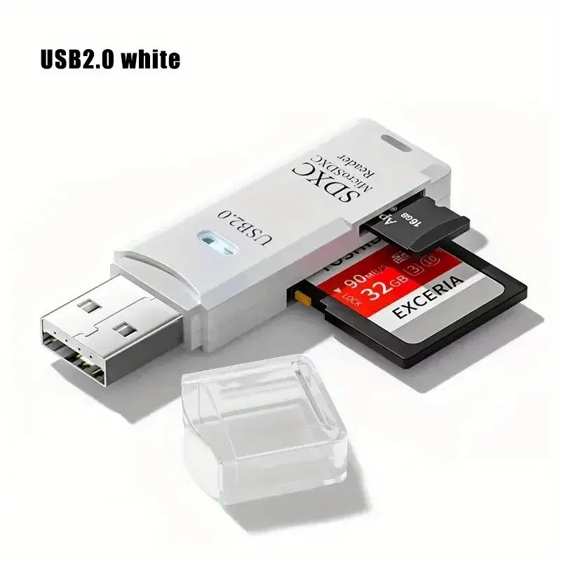 2-in-1 Multi Functional USB 3.0 Card ReaderMicro SD TFMemoryCardReaderUSBFlashDrive CardreaderAdapter For PCLaptops Accessories