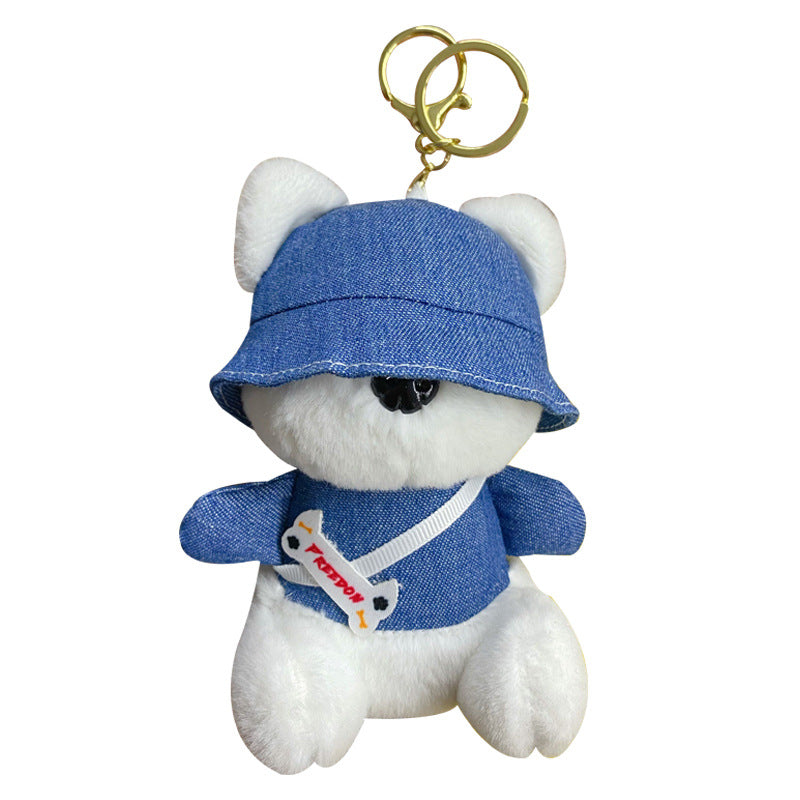 Puppy Plush Doll Keychain Pendant Female Backpack Bag Charm