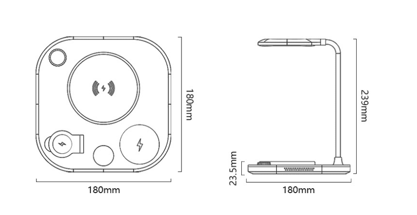 New Three-in-one Wireless Magnetic Charger 15W Fast Charging Desk Lamp Suitable - Lacatang Shop