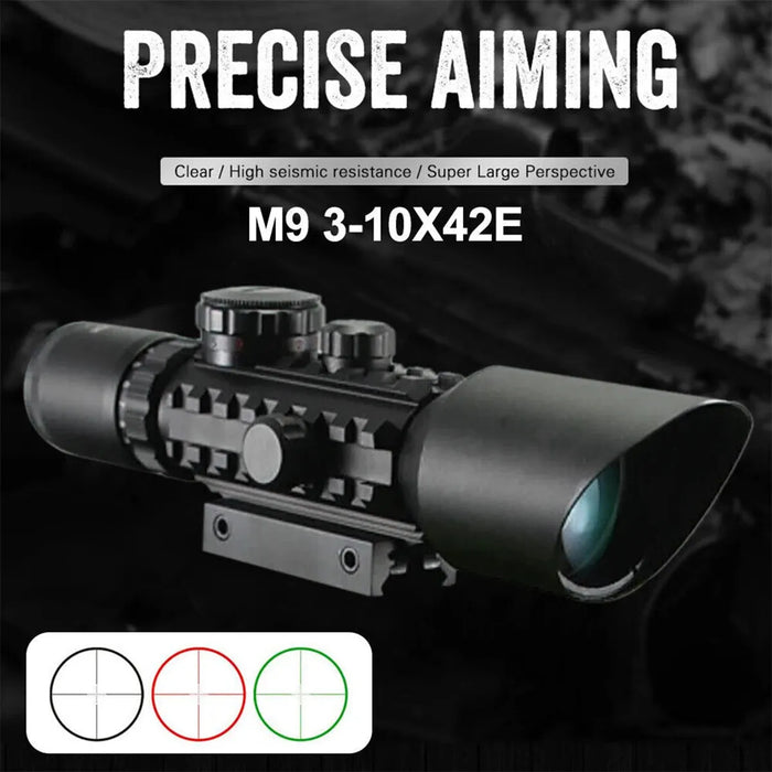 Tactical Red Green Dot Scope Optics Reflex Sight Riflescope Hunting 3-10x42E Outdoor Hunting Bird Watching Airgun Accessories