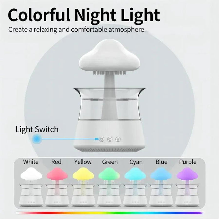 Relax Cloud Rain Diffuser: Ultrasonic Aromatherapy Humidifier with Colorful Lamp - Lacatang Shop