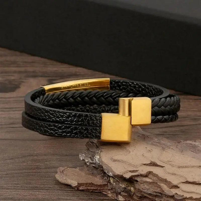 Classic Men's Leather Bracelet New Style Hand-woven Multi-layer Combination Accessory Fashion Man Jewelry Wholesale Dropshipping - Lacatang Shop