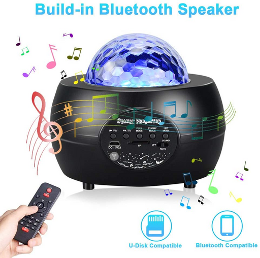 LED Night Light Starry Sky Projector with Bluetooth Wireless Speaker - Lacatang Shop