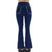 Women's Patchwork Pants Hight Waist Straight Denim Jeans - Lacatang Shop