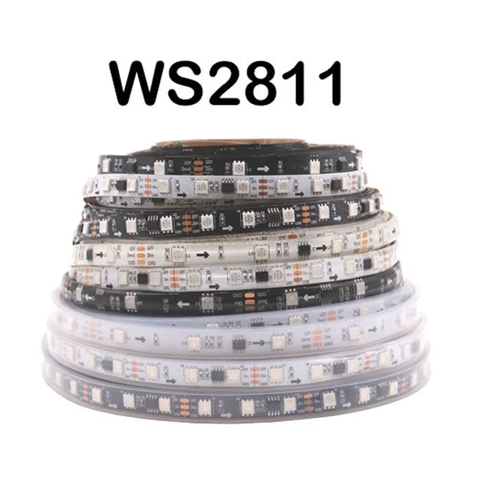 WS2812B WS2811 WS2813 WS2815 5050 RGBIC Smart LED Strip WS2812 Individually Addressable IC 30/60/144Pixels/Leds/m Light DC5V/12V - Lacatang Shop