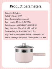 DMWD 1.8/2.5L Household Cooking Pot Electric Rice Cooker Mini Hot Pot Food Steamer Porridge Soup Pot Breakfast Maker Frying Pan - Lacatang Shop