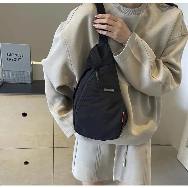 Droplet Shaped Nylon Waterproof Unisex Chest Bag Women Sport Phone Crossbody Bag Men Cycling Portable Versatile Shoulder Bag - Lacatang Shop