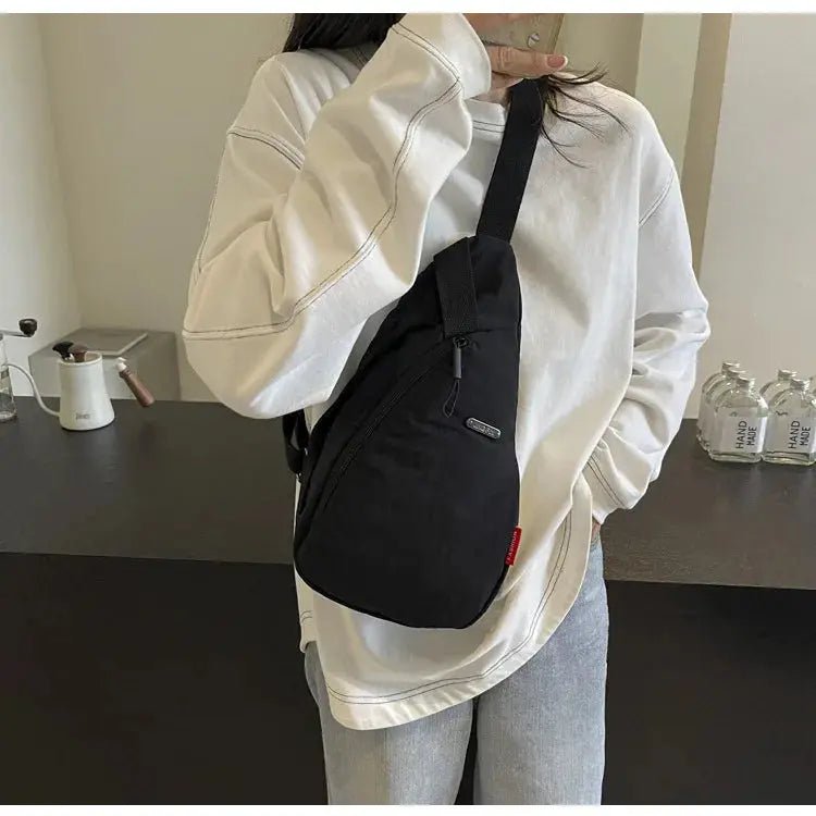 Droplet Shaped Nylon Waterproof Unisex Chest Bag Women Sport Phone Crossbody Bag Men Cycling Portable Versatile Shoulder Bag - Lacatang Shop
