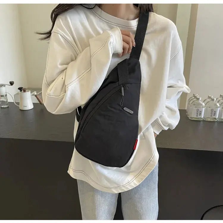 Droplet Shaped Nylon Waterproof Unisex Chest Bag Women Sport Phone Crossbody Bag Men Cycling Portable Versatile Shoulder Bag - Lacatang Shop