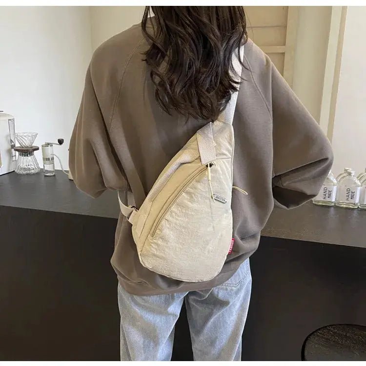 Droplet Shaped Nylon Waterproof Unisex Chest Bag Women Sport Phone Crossbody Bag Men Cycling Portable Versatile Shoulder Bag - Lacatang Shop