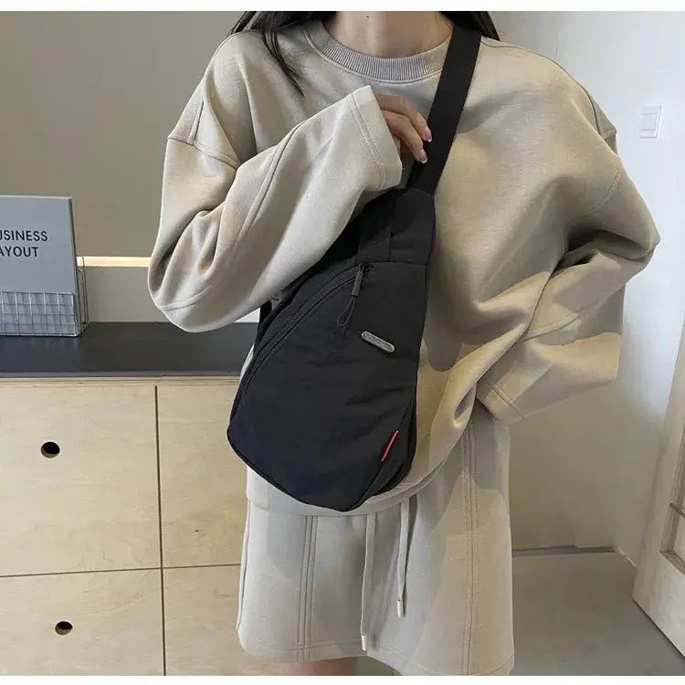 Droplet Shaped Nylon Waterproof Unisex Chest Bag Women Sport Phone Crossbody Bag Men Cycling Portable Versatile Shoulder Bag - Lacatang Shop