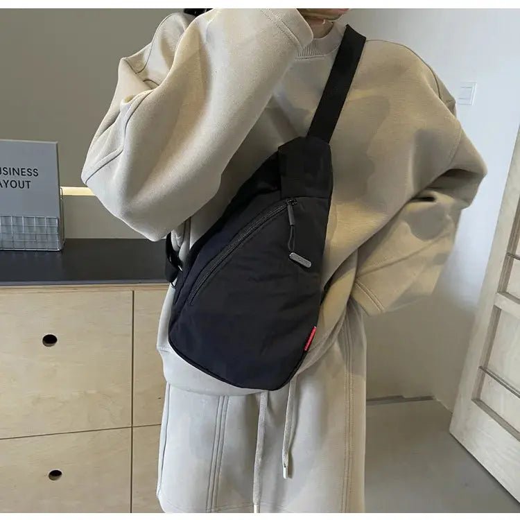 Droplet Shaped Nylon Waterproof Unisex Chest Bag Women Sport Phone Crossbody Bag Men Cycling Portable Versatile Shoulder Bag - Lacatang Shop