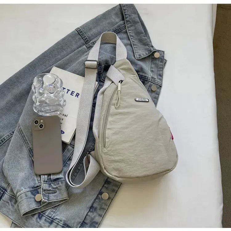 Droplet Shaped Nylon Waterproof Unisex Chest Bag Women Sport Phone Crossbody Bag Men Cycling Portable Versatile Shoulder Bag - Lacatang Shop